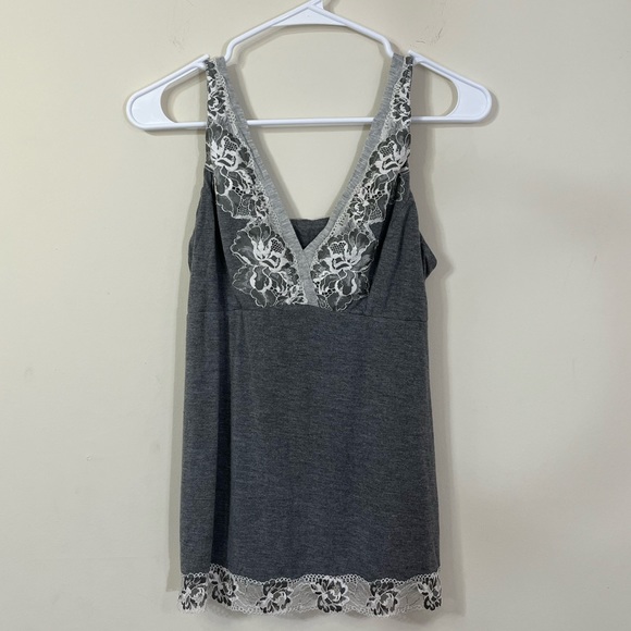 Soma Other - Soma Gray and White Lace Sleep Tank Top